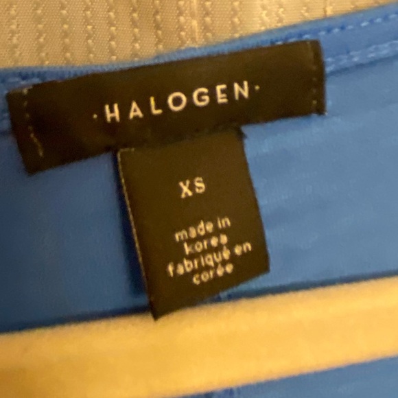 Halogen NWT! Blue Tencel V-Neck Tee Tunic T-Shirt flaw oversized XS - Picture 3 of 8